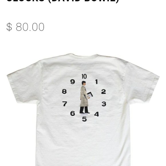 *ISO* Milk x Bowie "Clocks" tee shirt - Picture 2 of 3